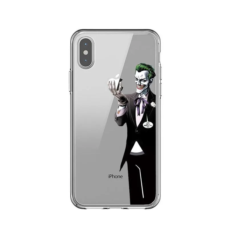 Мягкий прозрачный чехол Marvel Deadpool Sup Hero Joker Avengers Infinity War Thanos для iPhone X 5 5S SE 6 6splus 7 8 Plus XS