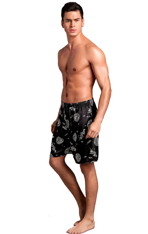 Мужское атласное вискозное шелковое нижнее белье трусы боксеры домашняя одежда