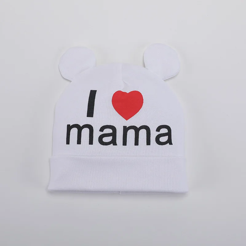 white love mama Мультфильм милый медведь ухо Шапки для мальчиков и девочек Детские хлопковые прочная Чашка мягкая теплая шапка милыми ушками Демисезонный ребенка и детская шапочка Кепки s - Цвет: white love mama