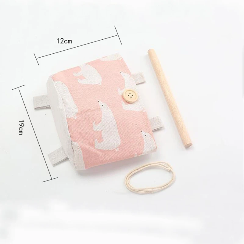 Подвесная сумка для хранения из хлопка и льна маленького размера 3 кармана