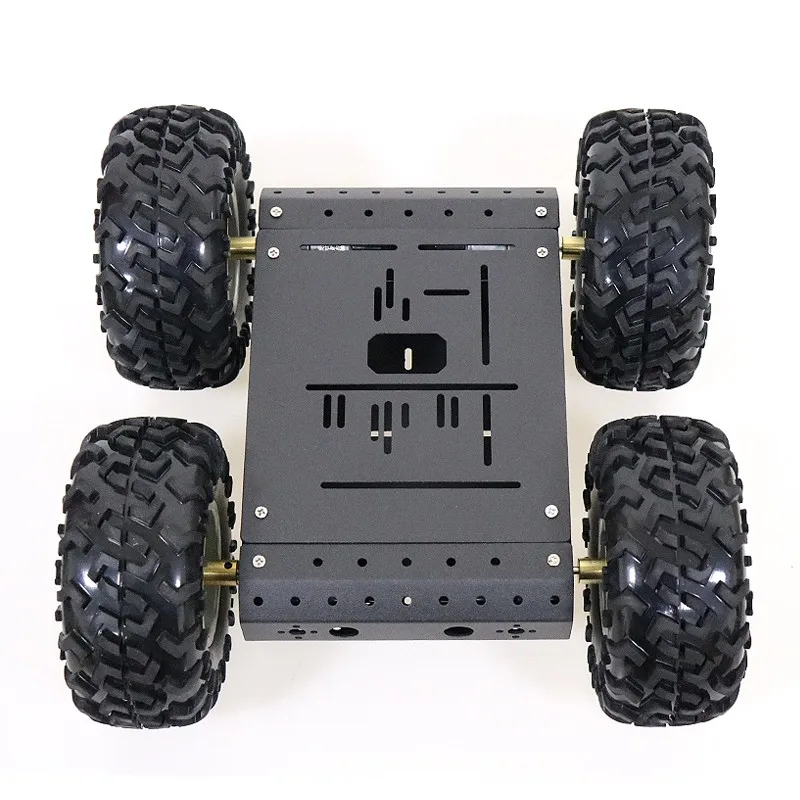 Комплект шасси автомобиля 4WD Smart Robot RC черные колеса из алюминиевого сплава +