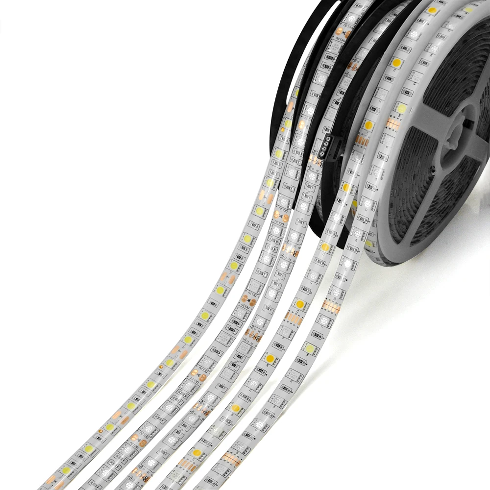 DC12V 5 м Светодиодная лента гибкий светильник SMD 5050 60 светодиодный s/M RGB RGBW RGBWW белый, теплый белый, красный, зеленый, розовый, синий, 11 цветов