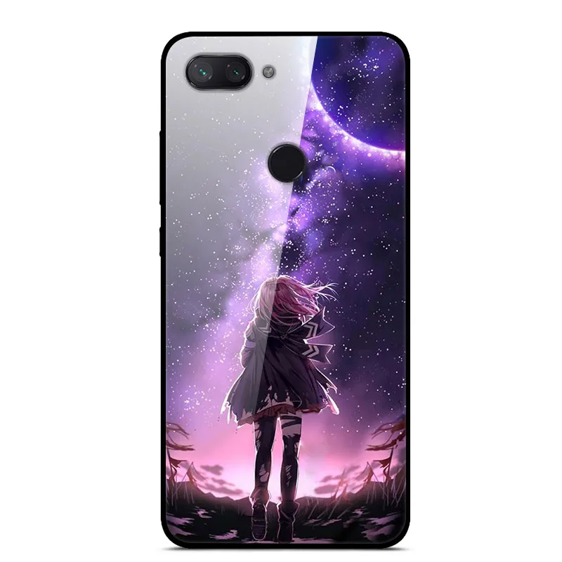 04 Чехол из закаленного стекла для Xiaomi Redmi 6, чехол с изображением планеты космоса, стеклянный чехол на заднюю панель для Xiaomi Redmi 7, 6, A, 7A, 6A, чехол для телефона Redmi6 - Цвет: 04