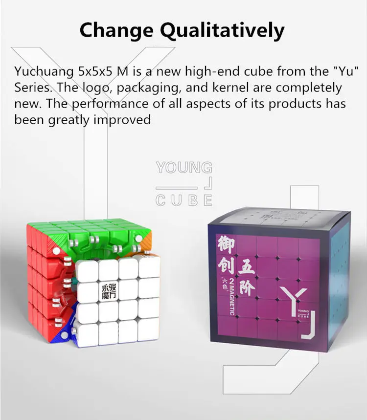Moyu YJ Yuchuang 2 м Магнитный магический куб без наклеек профессиональный 5x5x5 Магниты головоломка скорость часы-кольцо с крышкой игрушки для детей