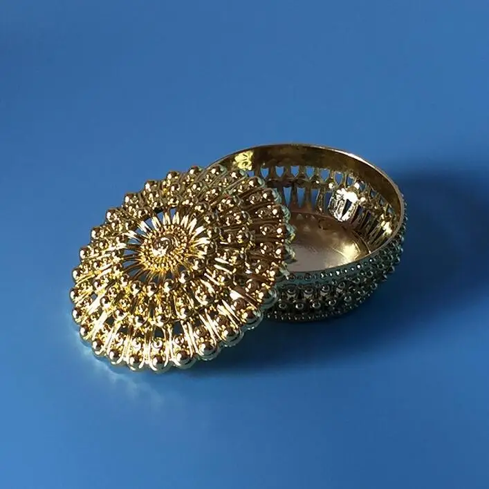 100 шт. роскошные золотые серебряные павлиньи конфеты коробка круглая сундук