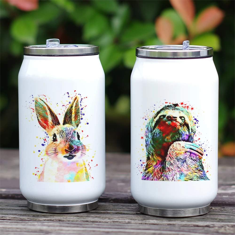 Фантастический дизайн автомобильный термос на тему дикой природы с соломинкой 330