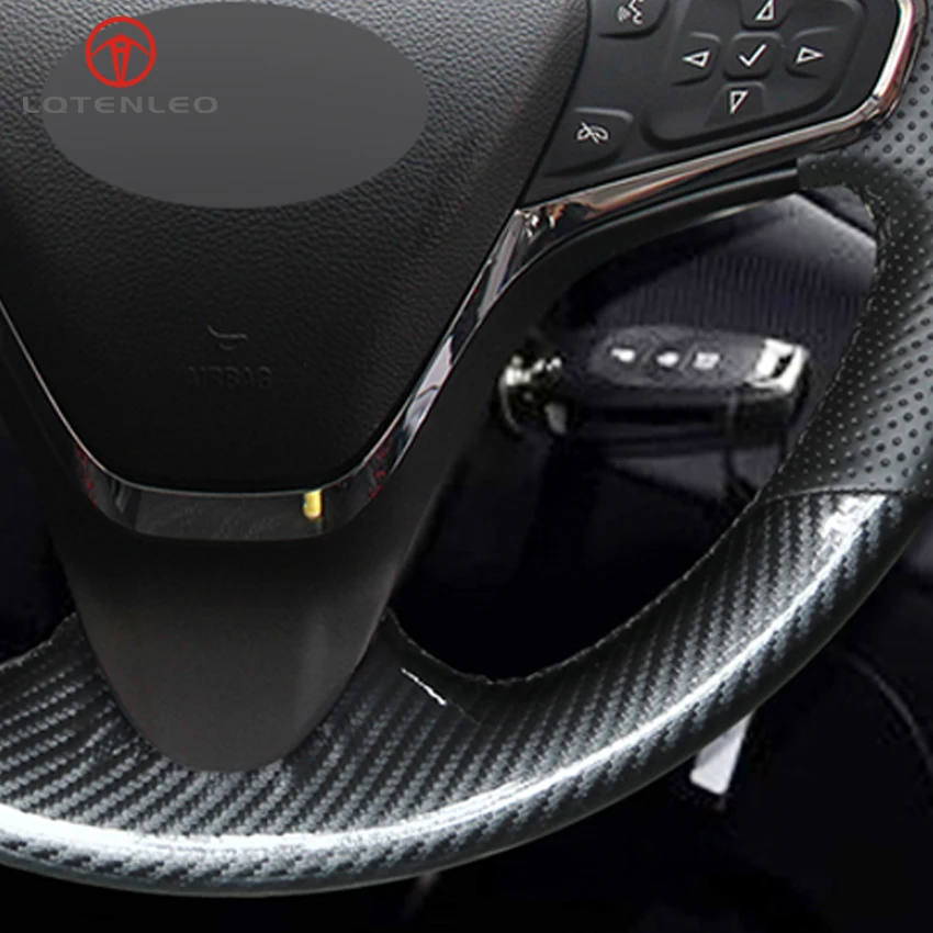 LQTENLEO карбоновое волокно черный натуральная кожа DIY Автомобильный руль Крышка для Chevrolet Cruze- вольт Cruze