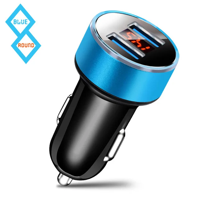 Blue Charger Only Обновленное двойное автомобильное usb-устройство для зарядки телефона с цифровым светодиодным дисплеем автомобильное зарядное устройство 3.1A автомобильное зарядное устройство адаптер напряжение тока Автомобильное зарядное устройство - Тип штекера: Blue Charger Only