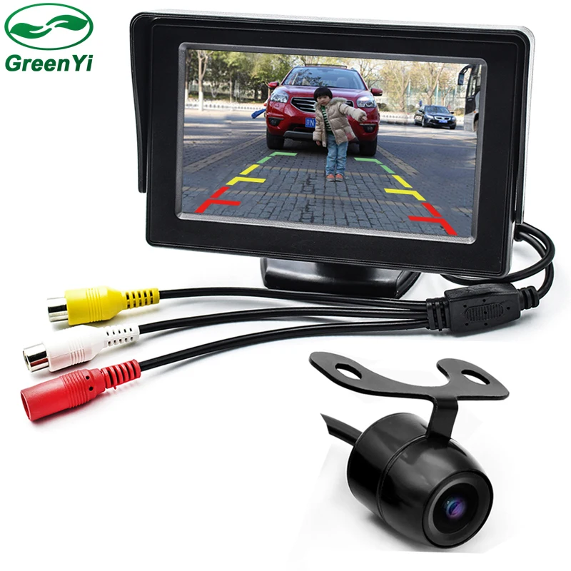 2в1 4 3 дюймовый монитор парковки автомобиля TFT LCD Видео с фронтальной камерой