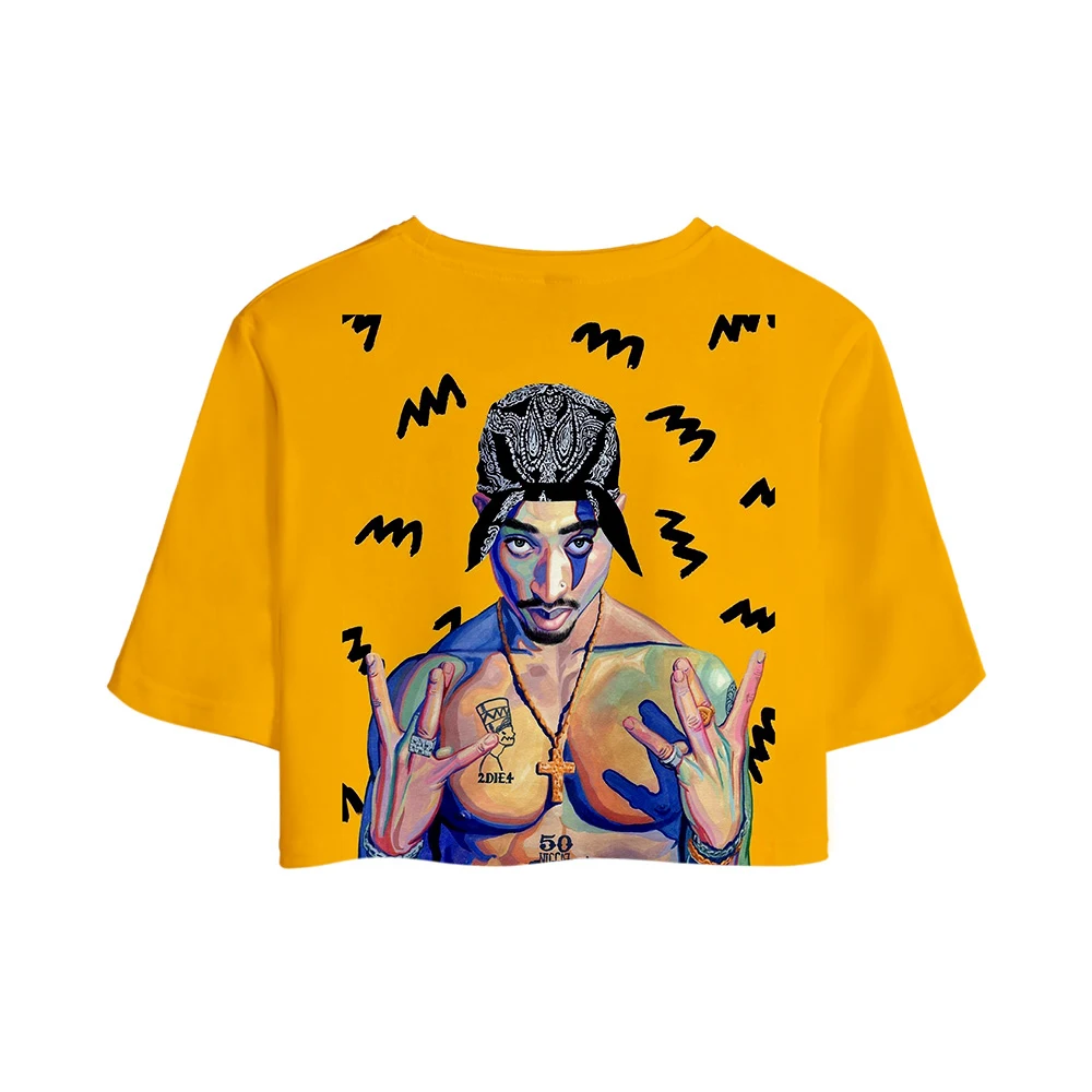 Модные новые Топы с 3D принтом в виде рапера 2Pac футболки для девушек стиле хип поп