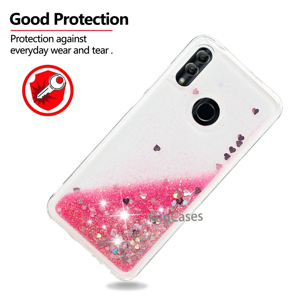 Динамический песок Жидкий блеск Чехлы для huawei P Smart 2019 Coque ТПУ Slicone honor 10 lite Crystal Clear