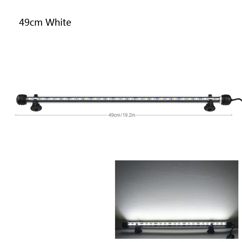 49CM White 9 см 29 см 39 см 49 аквариум светодиодный аквариум лампа Светодиодная трубчатая лампа 9/15/21/27 Светодиодный s бар светильник погружной Водонепроницаемый 100-240V штепсельная вилка европейского стандарта - Цвет: 49CM White