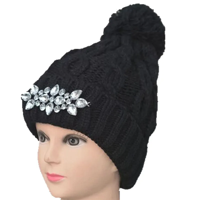 Russian Style New Women Hat Scarf Gloves 3pcs Set Warm Knitted Winter Wool Thicker With Crystal Rhinestone | Аксессуары для одежды
