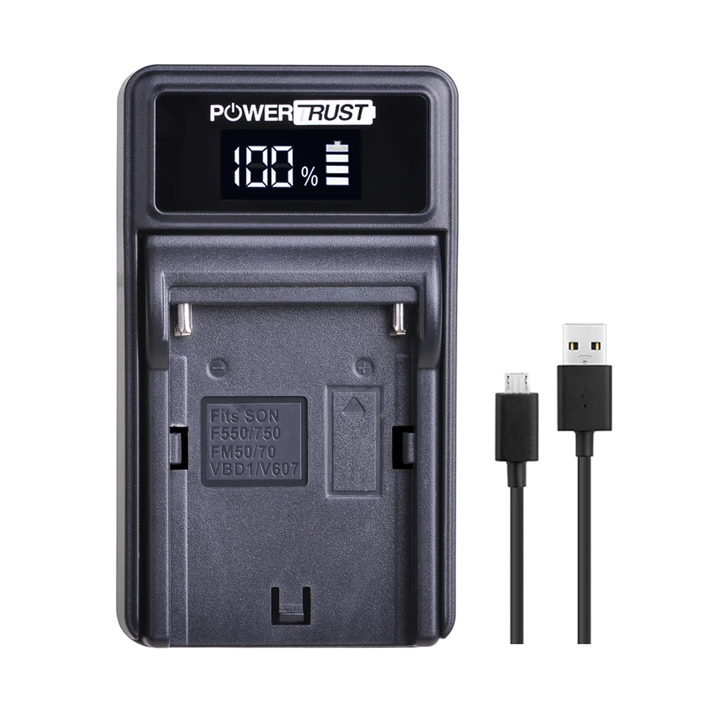PowerTrust 2600 мА/ч NP F550 F330 F530 F570 Батарея + usb портами и светодиодным индикатором