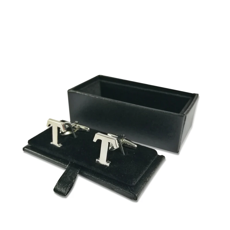 Качественная мужская упаковка для запонок шкатулка черные кожаные запонки