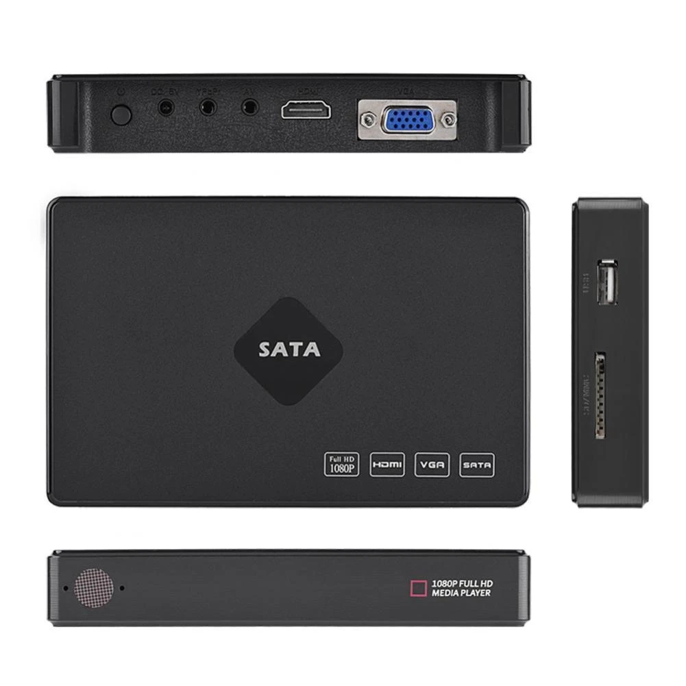 Мини Full HD 1080P 2,5 дюйма SATA HDD плеер Видео Аудио медиаплеер 80G(100-240 V) Видео Аудио плеер