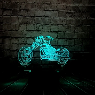 6 Светодиодный 3d-ночник moto cykel светодиодный свет мотоцикл форма автомобиль 7 цветов Изменение человек мальчик подарок спальня декоративная мото лампа RC игрушка - Испускаемый цвет: 6