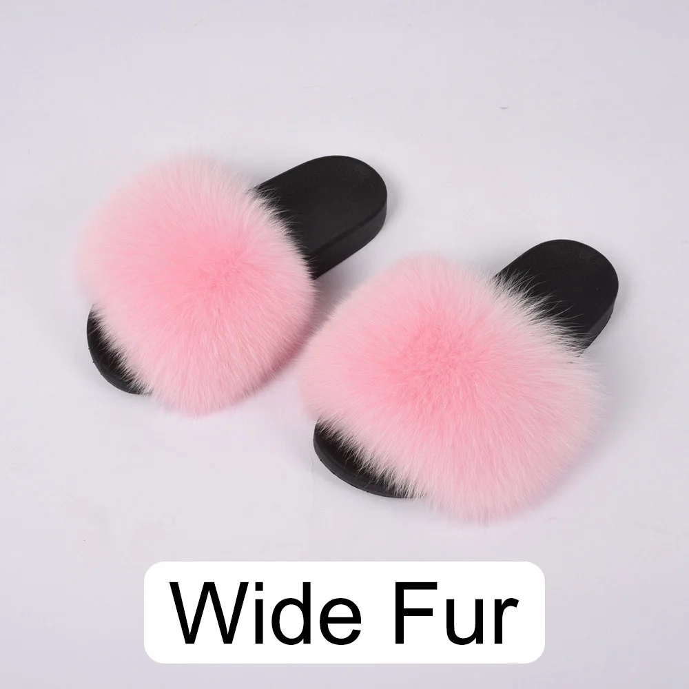Baby Pink 14cm Женские шлепанцы из натурального Лисьего меха на 14 см; летние шлепанцы; модные стильные шлепанцы наивысшего качества; /розничная ; S6018W - Цвет: Baby Pink 14cm
