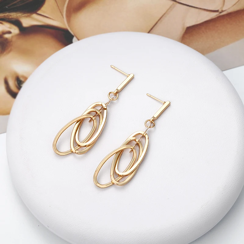 Умные серьги золотого цвета простые геометрические серьги-капли модные женские