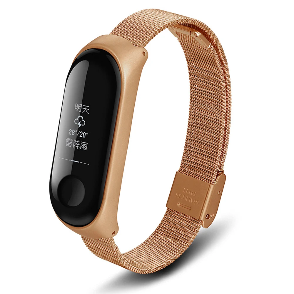 AK-rosegold Для Xiaomi Mi band 3 металлический ремешок xiaomi band 3 металлический браслет из нержавеющей стали Миланский ремешок Mi 3 ремешок 3 металлический ремешок - Цвет ремешка: AK-rosegold