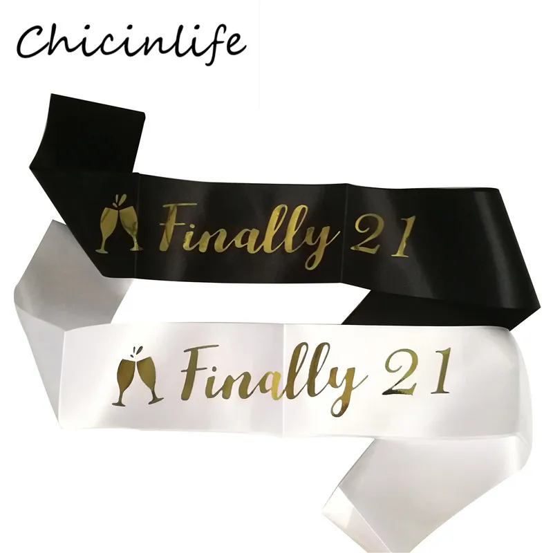 1 шт. черный атласный пояс Chicinlife наконец 21 на день рождения подарок украшение
