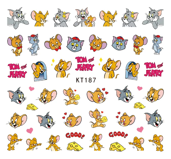 Newest 5sheet 15type Children Girls Cartoons Stickers Designs Gummed glue 3D Decals Makep Art Decorations kt181-196 |