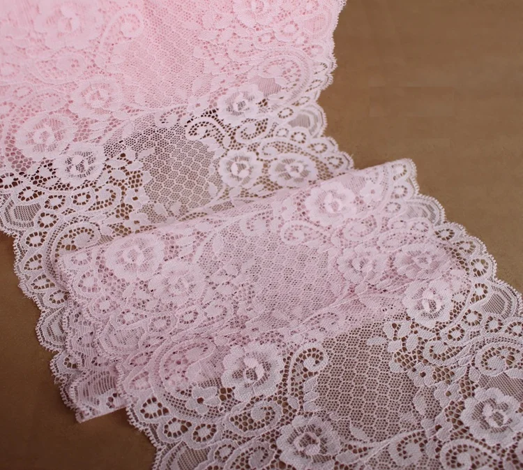 Top quality 7.08'' 18cm pink elastic lace trimming/ fabric 2meter/lot wholessale price X184 | Дом и сад