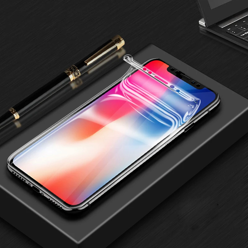 2 шт полное покрытие для iPhone X 8 Plus Гидрогелевая пленка мягкая TPU Защитная пленка для экрана для iPhone 6 6s 7 Plus XS MAX XR(не стекло