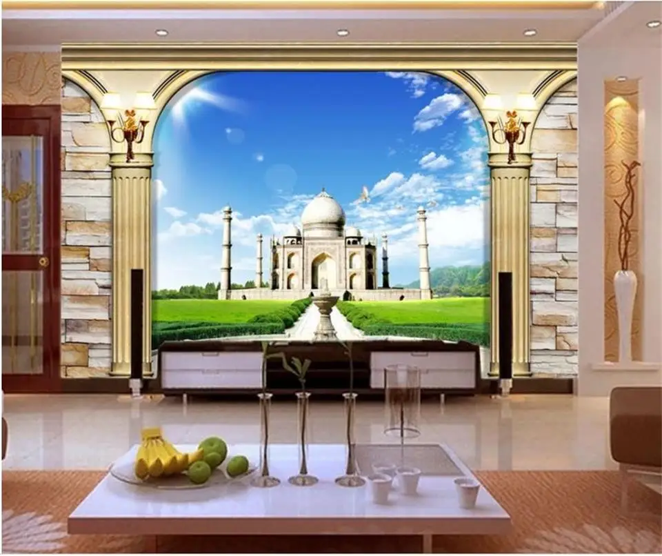 3d фотообои на заказ обои для гостиной Настенная картина из таj-Махала Фотофон