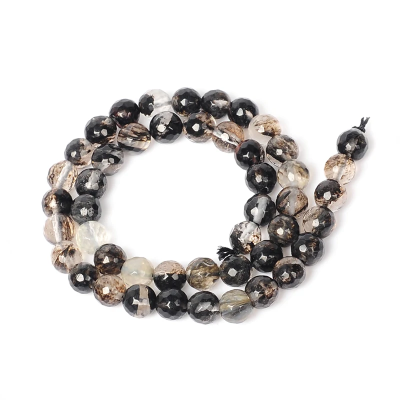 

New arrival 4-12mm faceted black Quartz Rutilated stone Natural Stone Beads loose 15" For Making Jewelry Diy bracelets necklaces