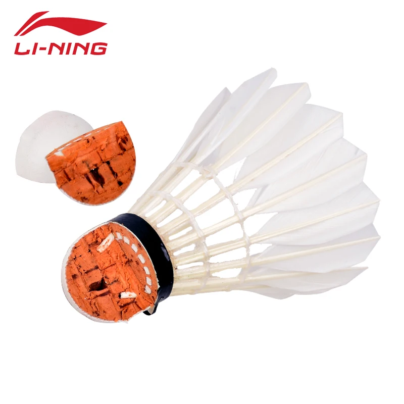 Воланчики для бадминтона на уровень игры Li Ning с гусиными перьями A + 100 5