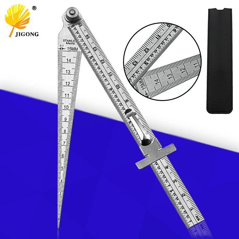 

JIGONG Stainless Steel Taper Welding Feeler Gauge Gage Depth Ruler Gap Hole Inspection For Measurement Tool