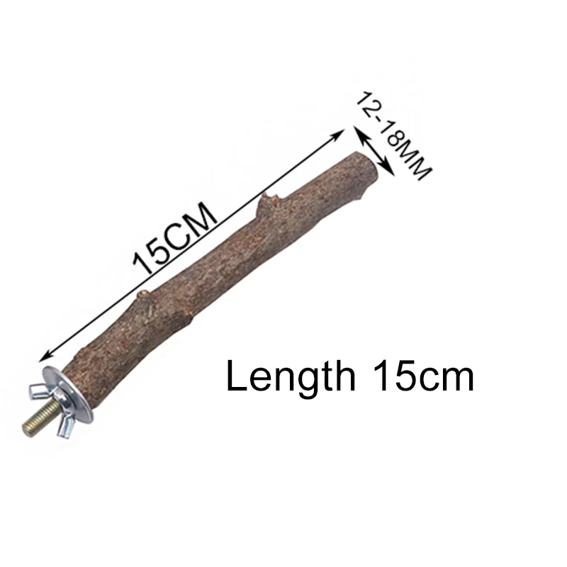 length 15cm 1 шт. 10-30 см питомец попугай сырой древесины вилка ветка дерева стенд стеллаж игрушка хомяк ветка perches для птичьей клетки - Цвет: length 15cm