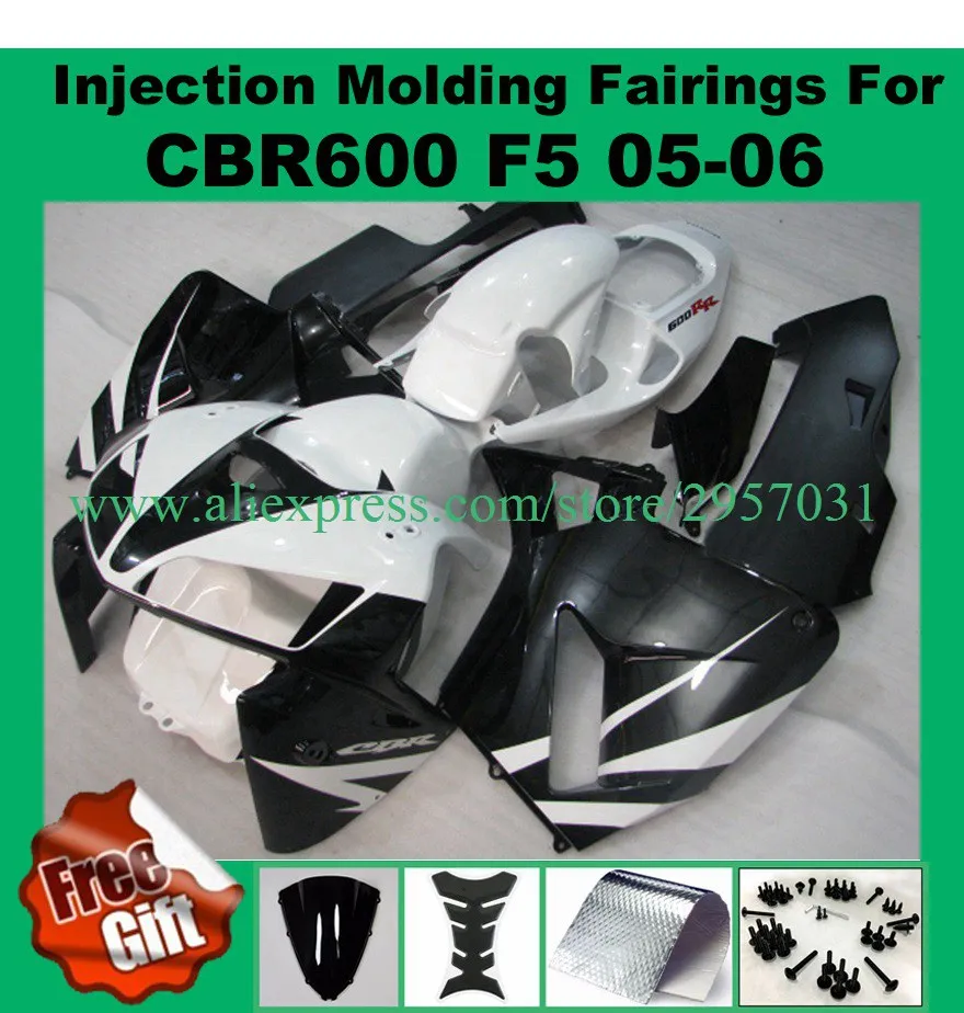 

Free screws+gifts Injection mold White Black I345 Fairing kit for HONDA CBR600RR F5 05 06 2005 2006 CBR600 Fairings set
