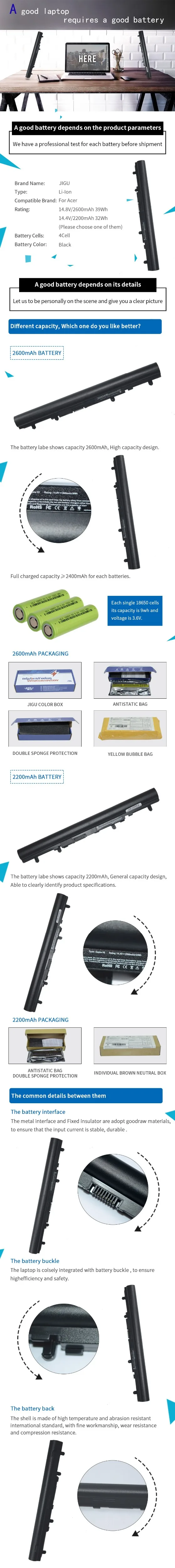 JIGU Laptop Battery AL12A32 For Acer FOR Aspire V5-171 431 431G 471 471G 531 571 V5 4CELLS
