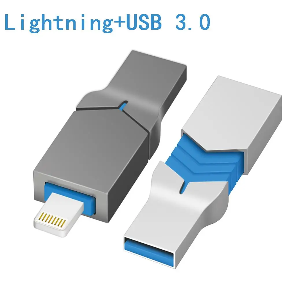 Флэш-накопитель Lightning OTG USB для iphone ipad металлический флэш-накопитель 3 0 карта