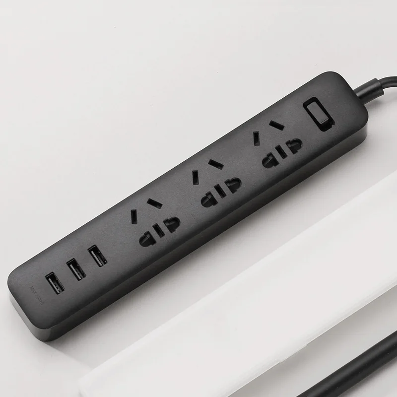 Xiao mi jia Smart power Strip 3 розетки+ 3 2A Быстрая зарядка usb порты Xiao mi Xiaom mi умный дом черный с адаптером