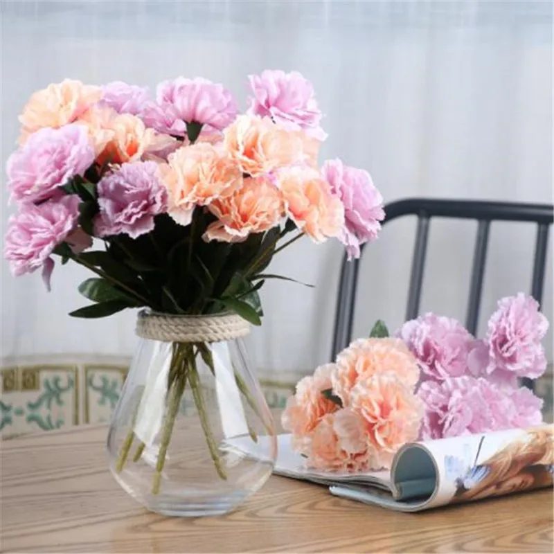 Горячая поддельная Гвоздика (5 стеблей/шт) Имитация сиреневых гвоздиков для дома