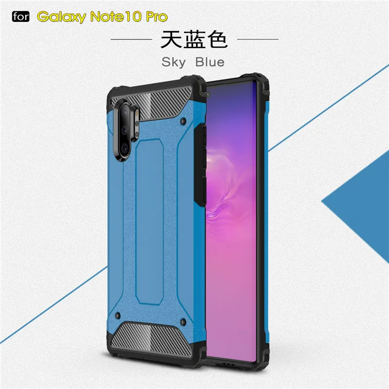 Прочный защитный чехол-гибрид чехол для samsung Galaxy Note 10 плюс S7 край S8 S9 S10 5G A10 A20 E A30 S A40 A50 A60 A70 A20E прочный Чехол - Цвет: blue