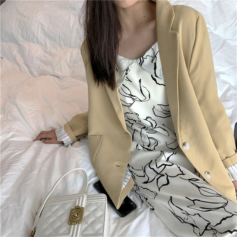 Винтажные женские блейзеры и куртки с вырезом Свободная Женская куртка на