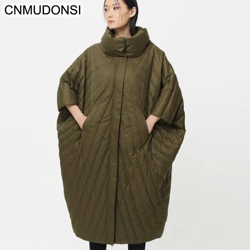 13Green CNMUDONSI, роскошная зимняя куртка, винтажное пальто, светильник, корейский пух, для женщин, ультра, Женская парка, длинное пальто, большой размер, ветровка - Цвет: 13Green
