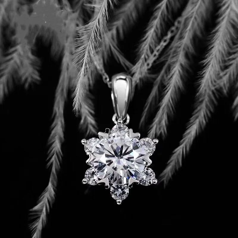Moissanite ожерелье 1 карат драгоценный камень может быть обнаружен инструментом