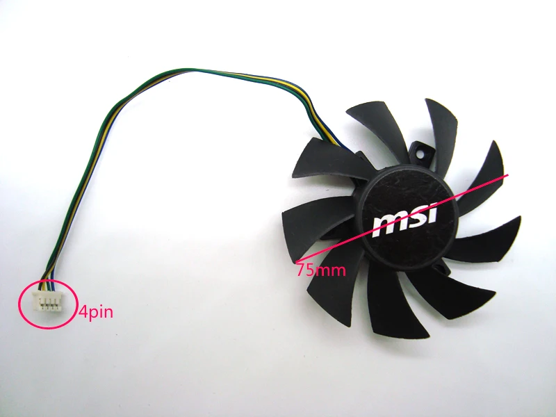 

Вентилятор для видеокарты MSI T128015SU MSI R4770, HD4770, 4 контакта