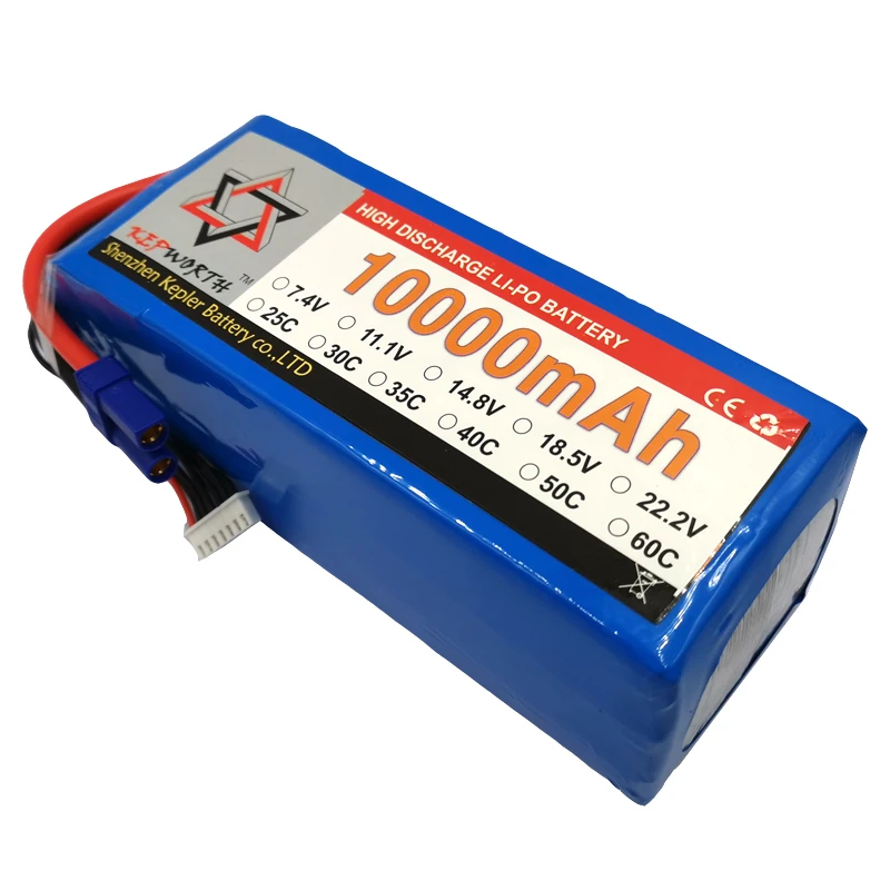 

6S 22.2V RC Lipo Battery 10000mAh 25C High Capacity For Helicopter Drone Plane Car Toy RC Li-Po Battery High Power