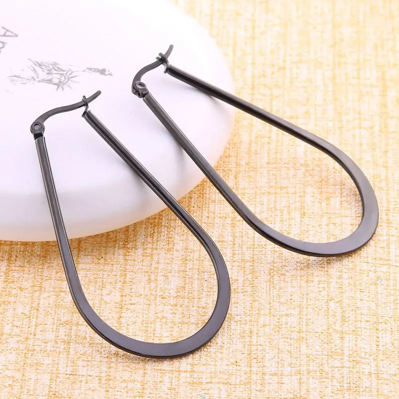 Серьги кольца Semitree из титановой стали крупные ювелирные украшения U образной