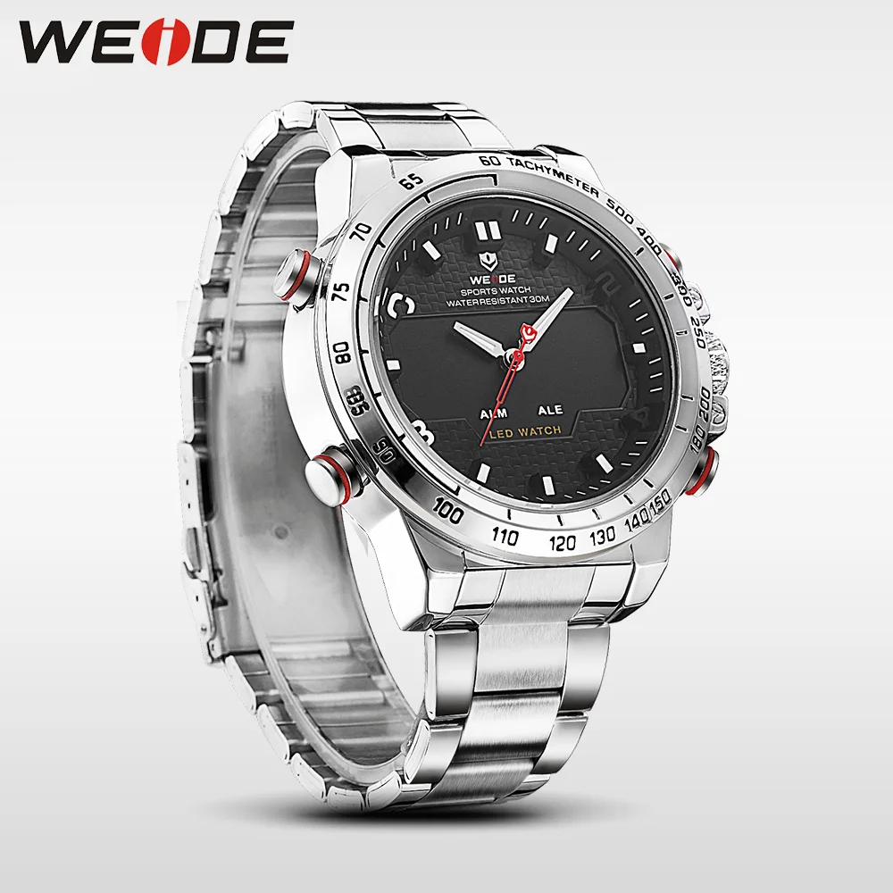 WEIDE серия из нержавеющей стали Топ люксовый бренд спортивные с двумя
