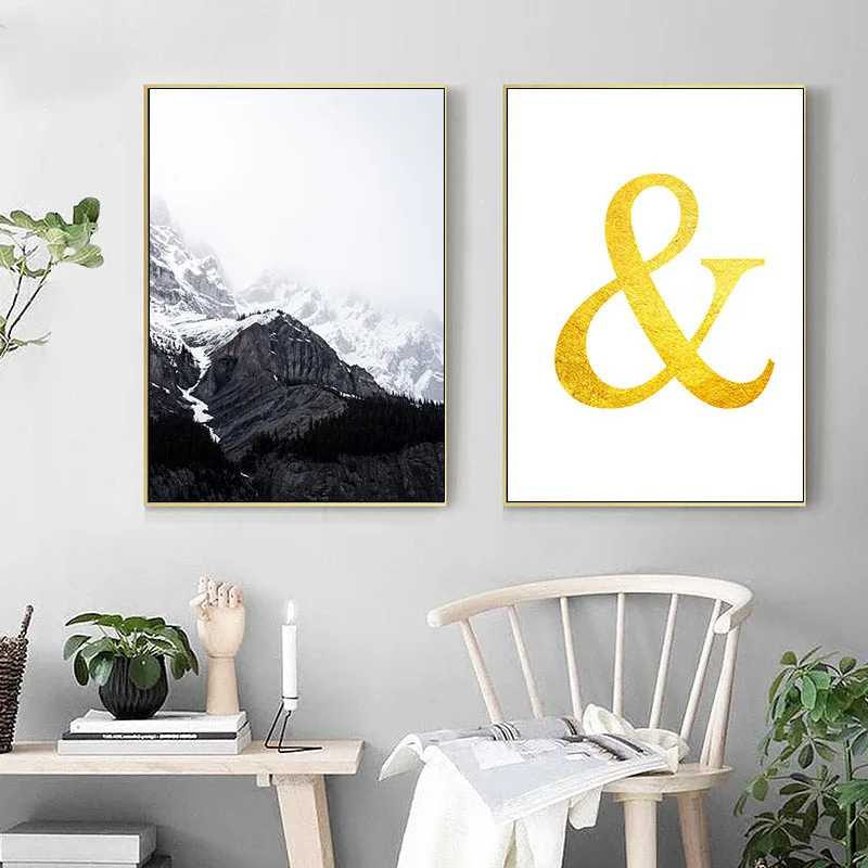 Скандинавский горный морской пейзаж Картина на холсте скандинавский плакат