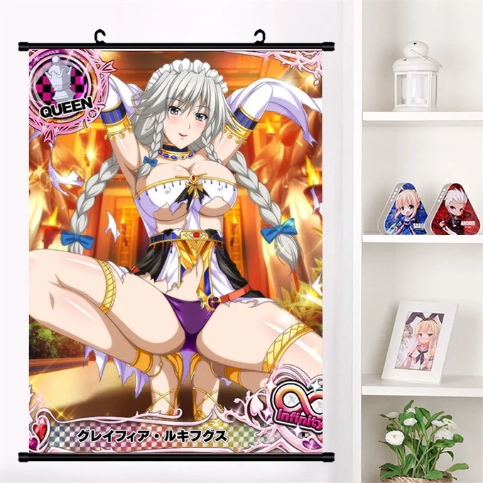 M Аниме старшеклассница DxD Азия Argento Himejima Akeno настенные свитки плакат мультфильм настенные подвесные плакаты коллекция домашнего декора - Цвет: M