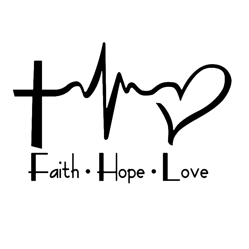 

16*10.3cm Faith Hope Love Decal Sticker for Laptop Car,Brief Literary And Artistic Quotations Vinyl Car Wrap Decor Decals