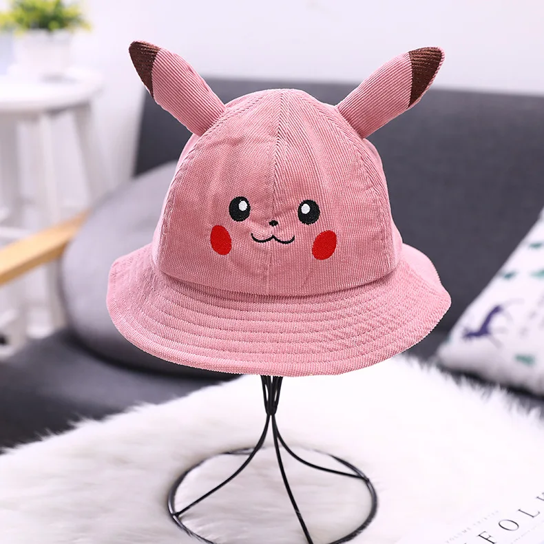 Pikachu cartoon children summer new baby sun visor cap cute fisherman hat cosplay unisex cotton big 1-3 years old 2019 | Детская одежда